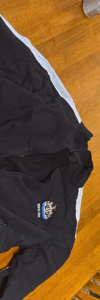 Black Zip-Up Hoodie with Embroidered Logo